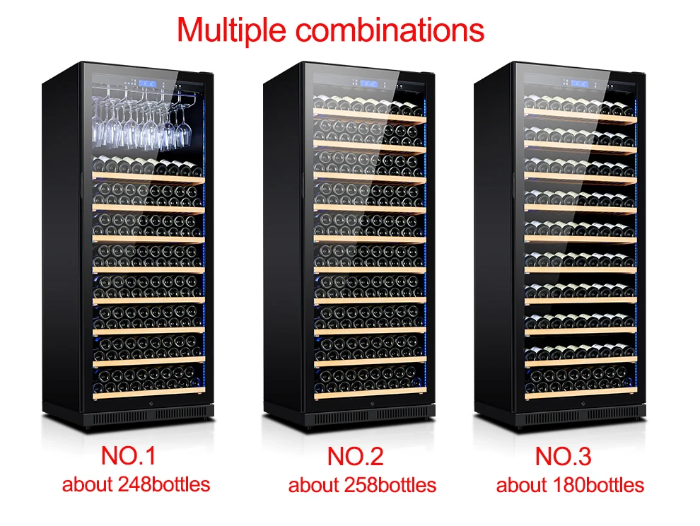 Multifunctional Compressor 2 Meter Tall Upright Wine Refrigerator With