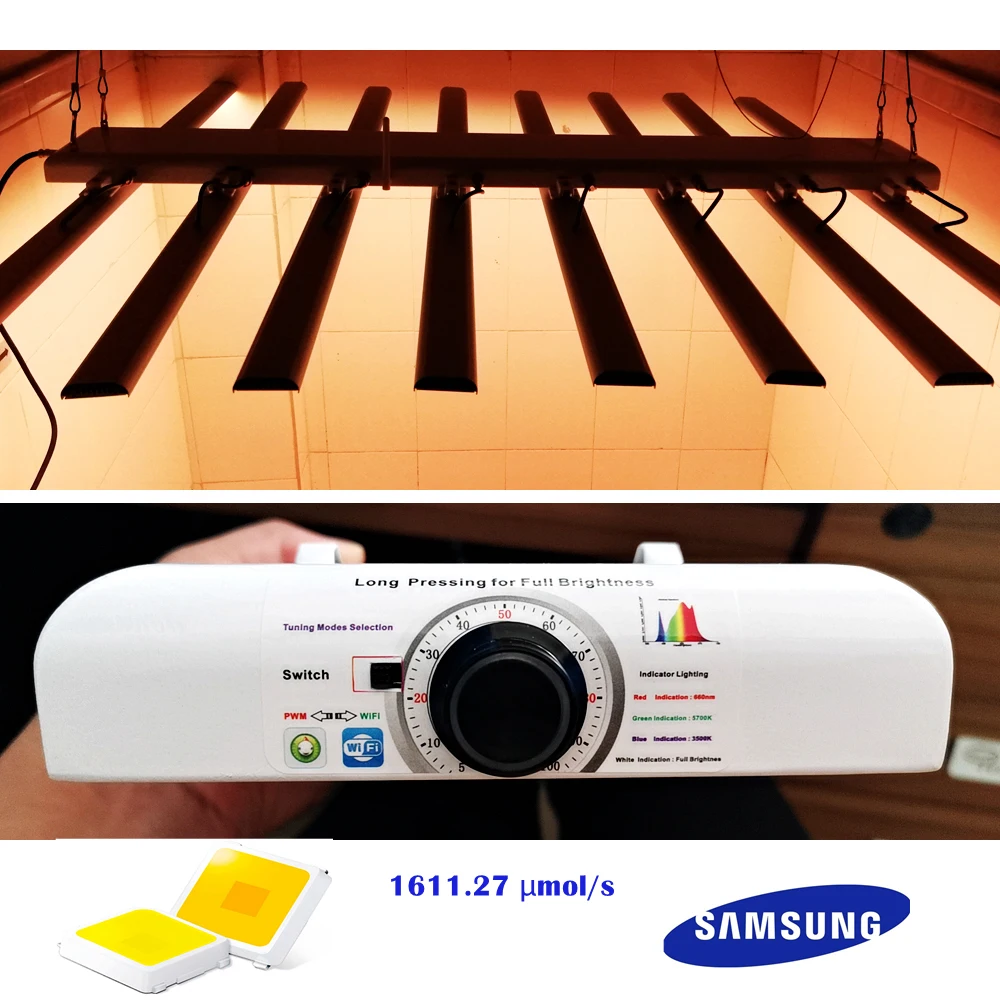 Samsung LM301B LED Light Bar Full Spectrum LED Grow Lights 1611.27umols 2.52umolJ Replacing COB LED Grow Light for Hydroponics