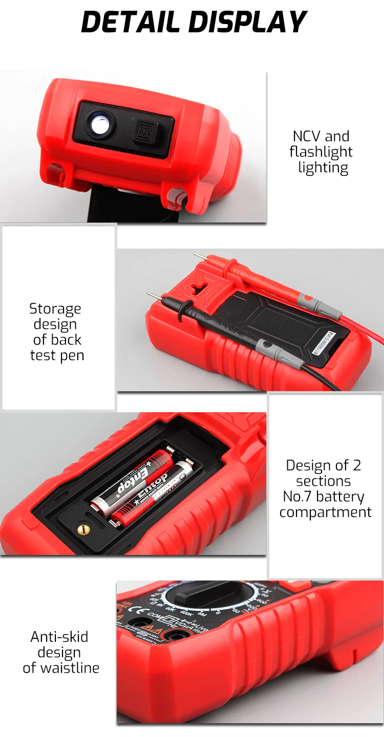 TASI Digital Multimeter Voltage Current Resistance Tester With Factory Price TA801B