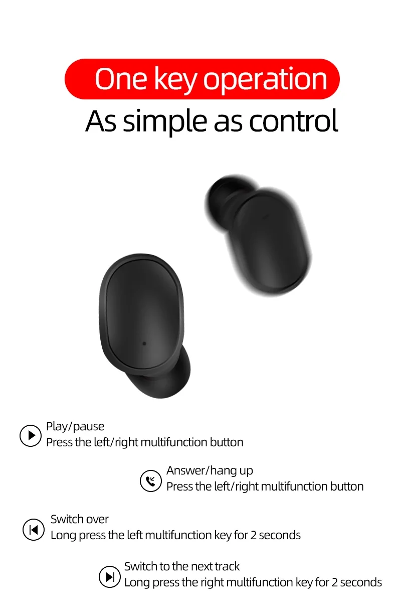 Wireless Earphone For Xiaomi Redmi Airdots Earbuds Bluetooth 5.0 Tws
