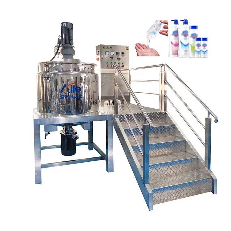 Cosmetic Lotion Cream Mixer Blender Homogenizer With 500l Homogenizer Tank Blending Cream Liquid