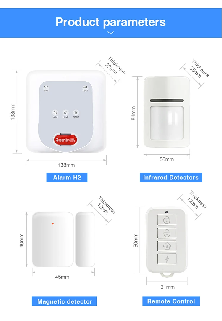 WiFi APP Wireless Control Smart Safe Home Anti-burglar Security Alarm System - ANKUX.COM