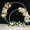 Circle Arch Wedding Props Decor Wrought Iron Round Ring Arch Silk Artificial Flower Row Stand Wall Shelf Backdrop Wedding Arch