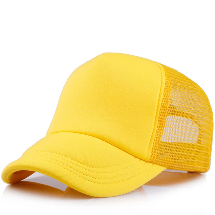 Guangzhou Factory Custom Logo 5 Panel Trucker Hats Sponge Polyester