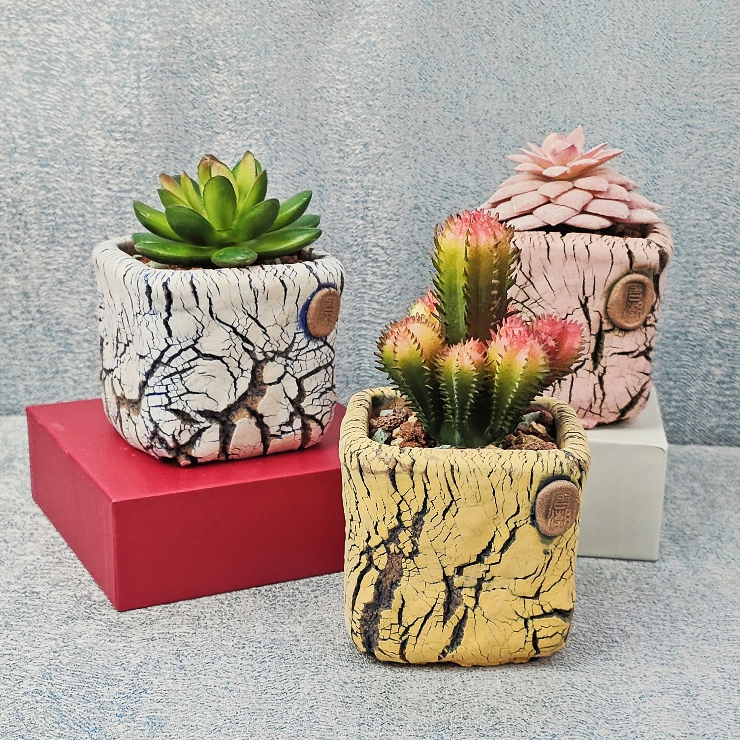 New Chinese Style Square Ceramic Succulent Planter Cactus Pots Pots For