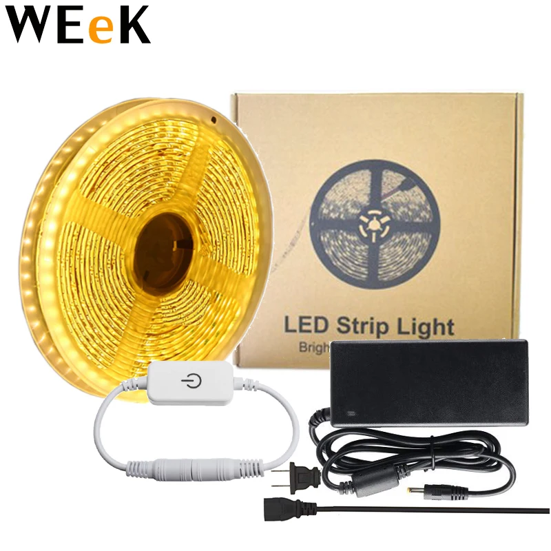 Under Bed Light Dimmable LED Strip with Dimmer and Power Adapter Bedroom Night Light Warm White for Baby Crib Bedside Stairs