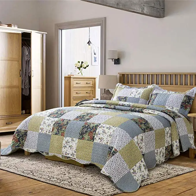 Colchas baratas Handgemachte Floral Bedruckte Eleganten Europäischen Mode Quilt Bettdecke Bettdecke Sommer Baumwolle Quilt Bettdecke