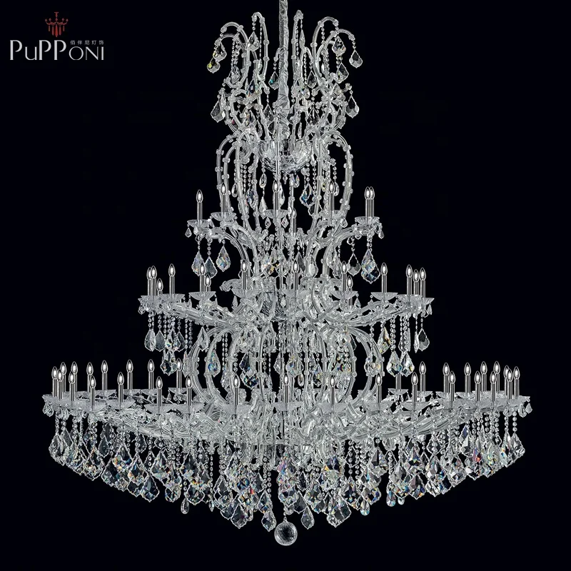 Large Crystal Pendant Lighting  Maria Theresa Glass Arm Chandelier Luxury