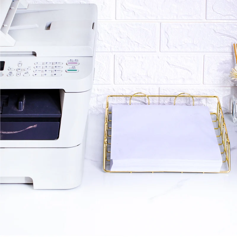 Iron Art A4 Paper Document Basket Single-Tier Rectangle Desktop Storage ...
