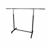 Adjustable height metal chrome clothing display rack