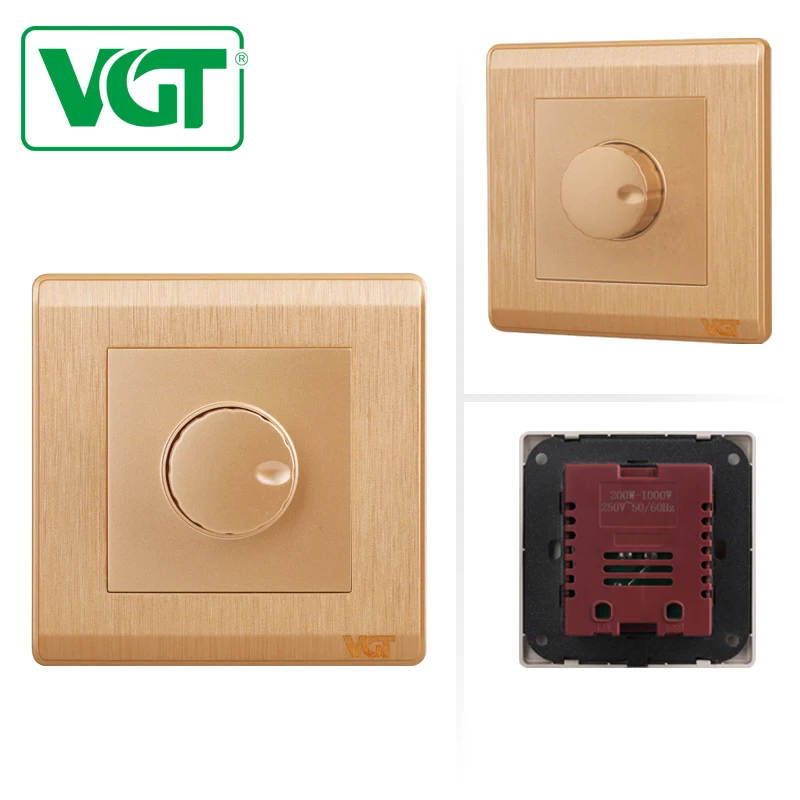 Ghana Market Red Copper Bakelite Weatherproof 300w 1 Gang Electrical Speed Dimmer Switch Spray Painting Gold Brushed Nickle