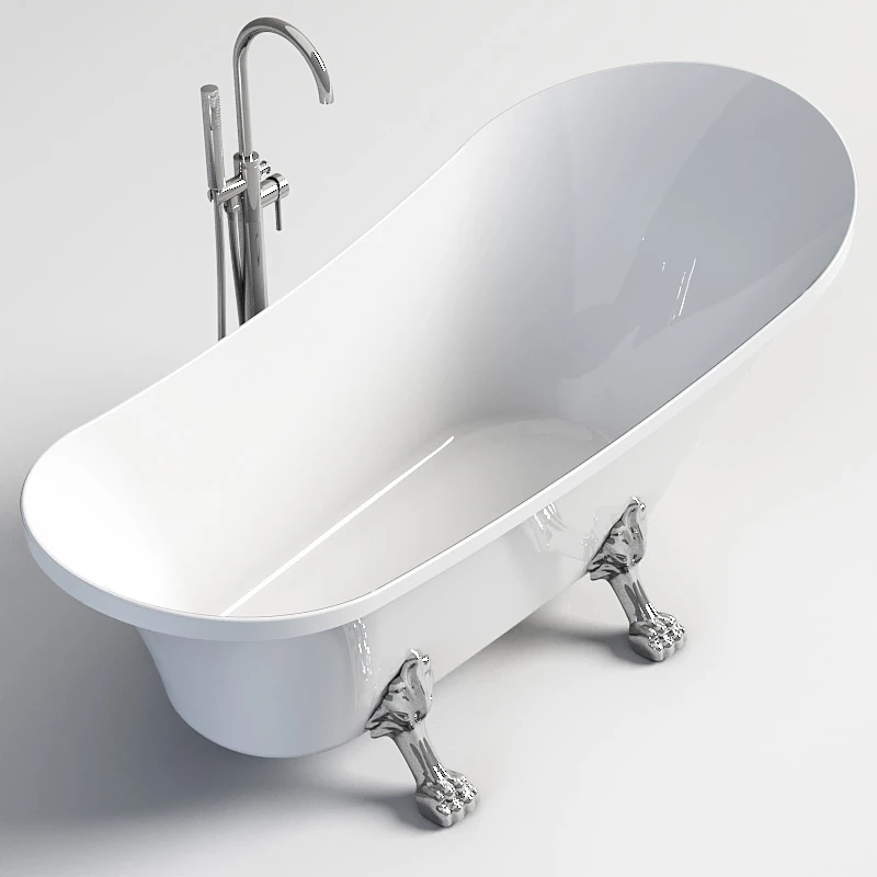 Classical Bathroom Free Standing Acrylic Clawfoot Bath Tub With Tiger ...