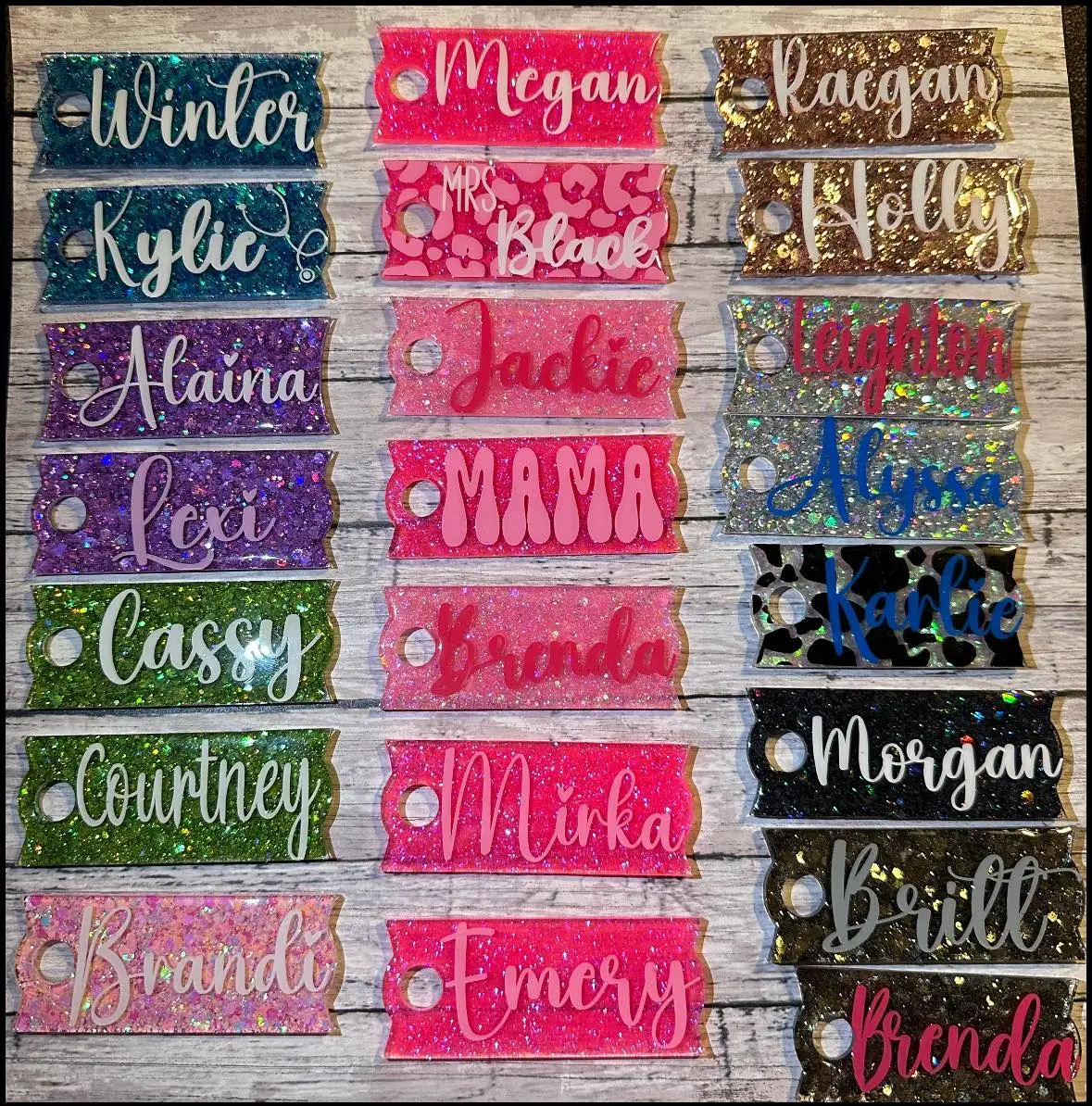 Acrylic Name Plates Lid Toppers Cup Accessories Personalized Name Tag ...