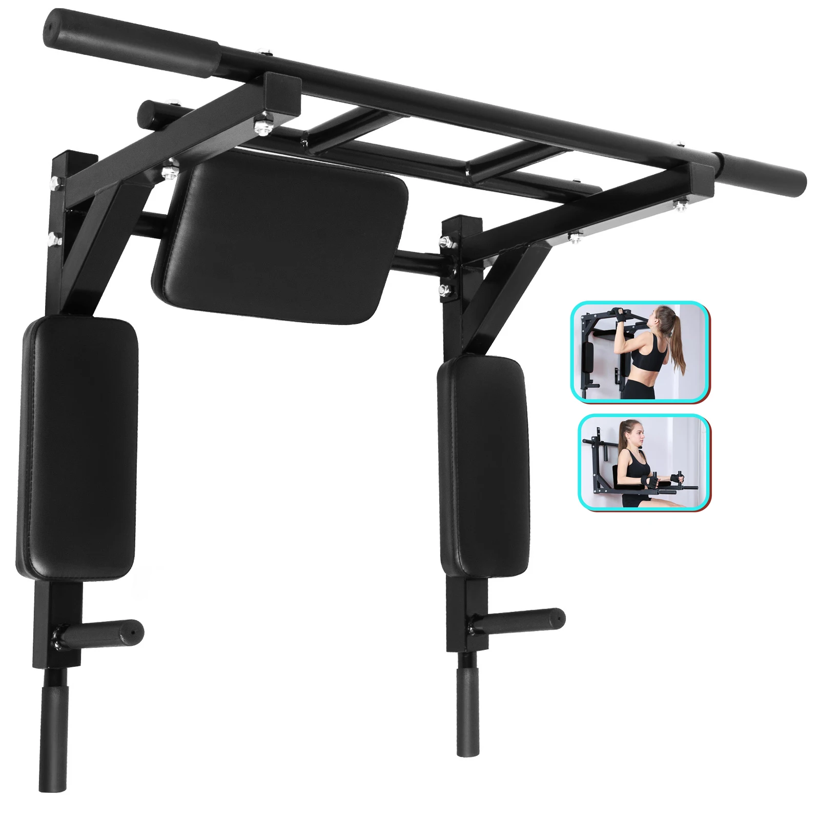 Healthy Sport Wall Mounted Pull Up Bar Dip Station Pull Bar Chin up Bars pull up dip station