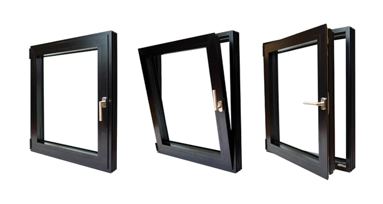 ODM Aluminum Tilt And Turn Windows , Horizontal Double Tempered Glass Window