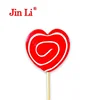 Bright transparent color heart shaped hard candy lollipop