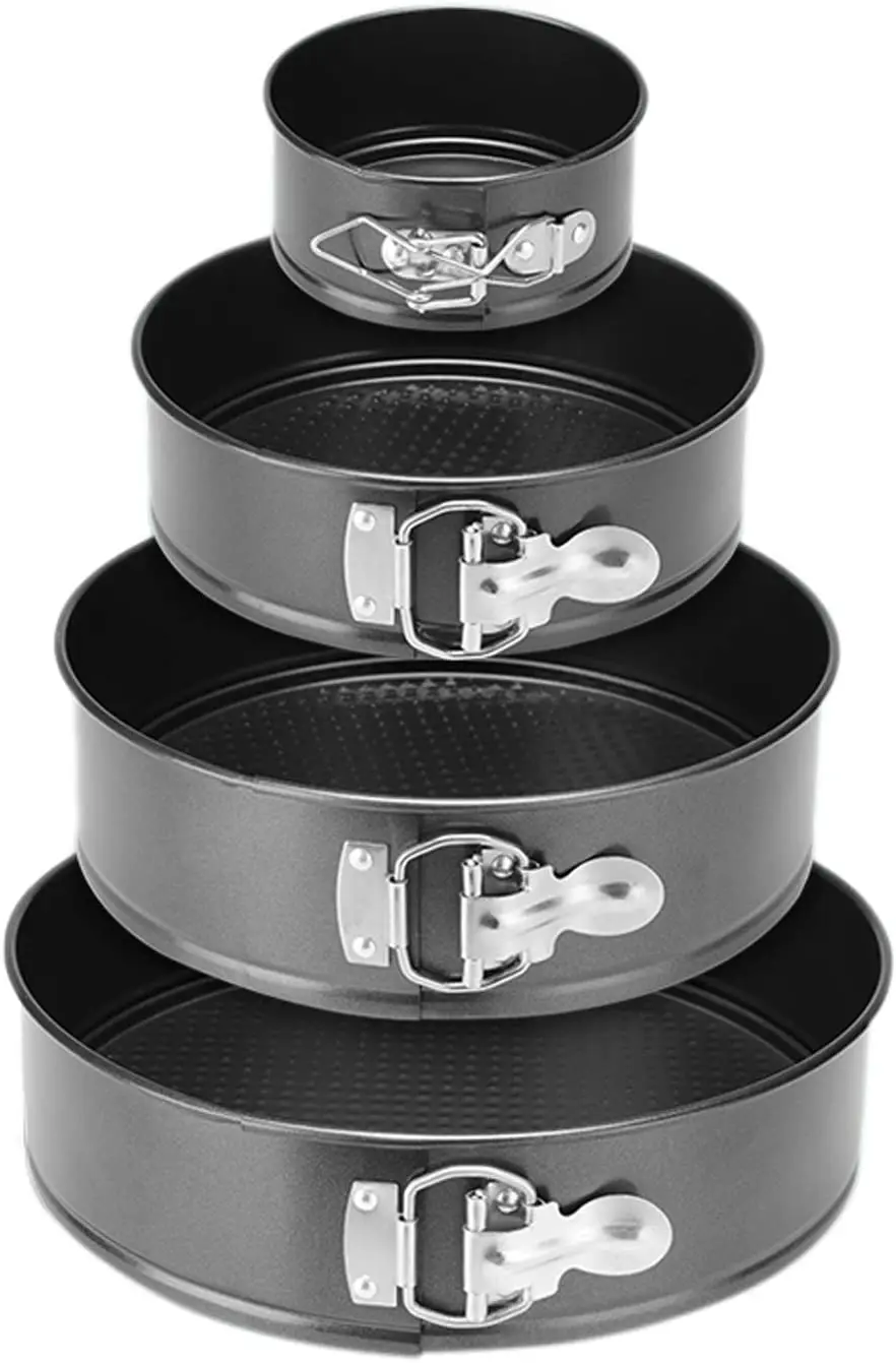 4pcs Different Sizes Nonstick Round Leakproof Springform Cake Pan Set