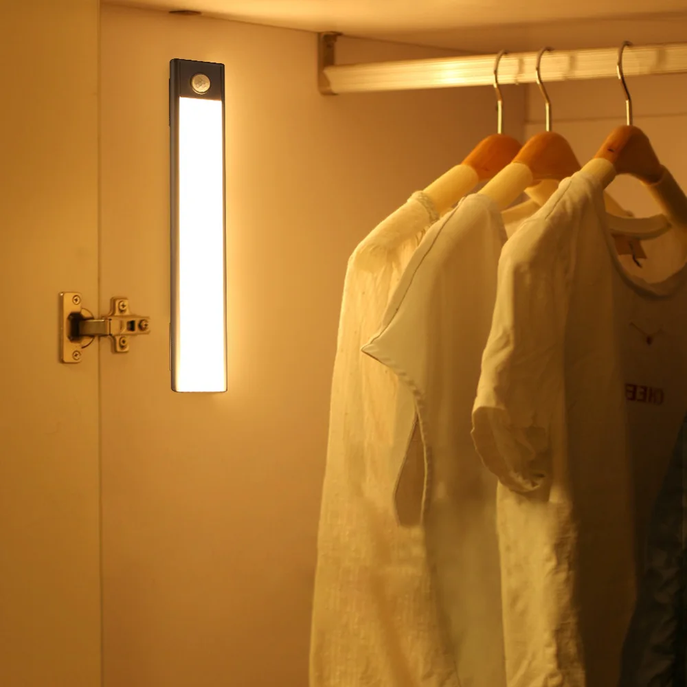 Ultra Slim Usb Interior Cupboard Cabinet Wardrobe Wall Chest 76 Leds PIR Motion Sensor Wireless Led Night Lights