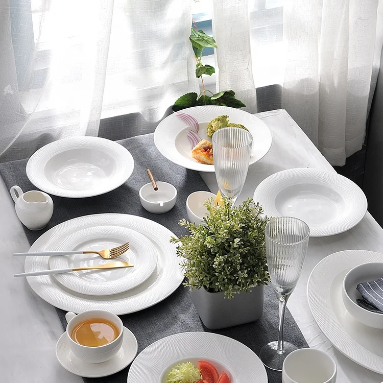 round white hotel porcelain plate