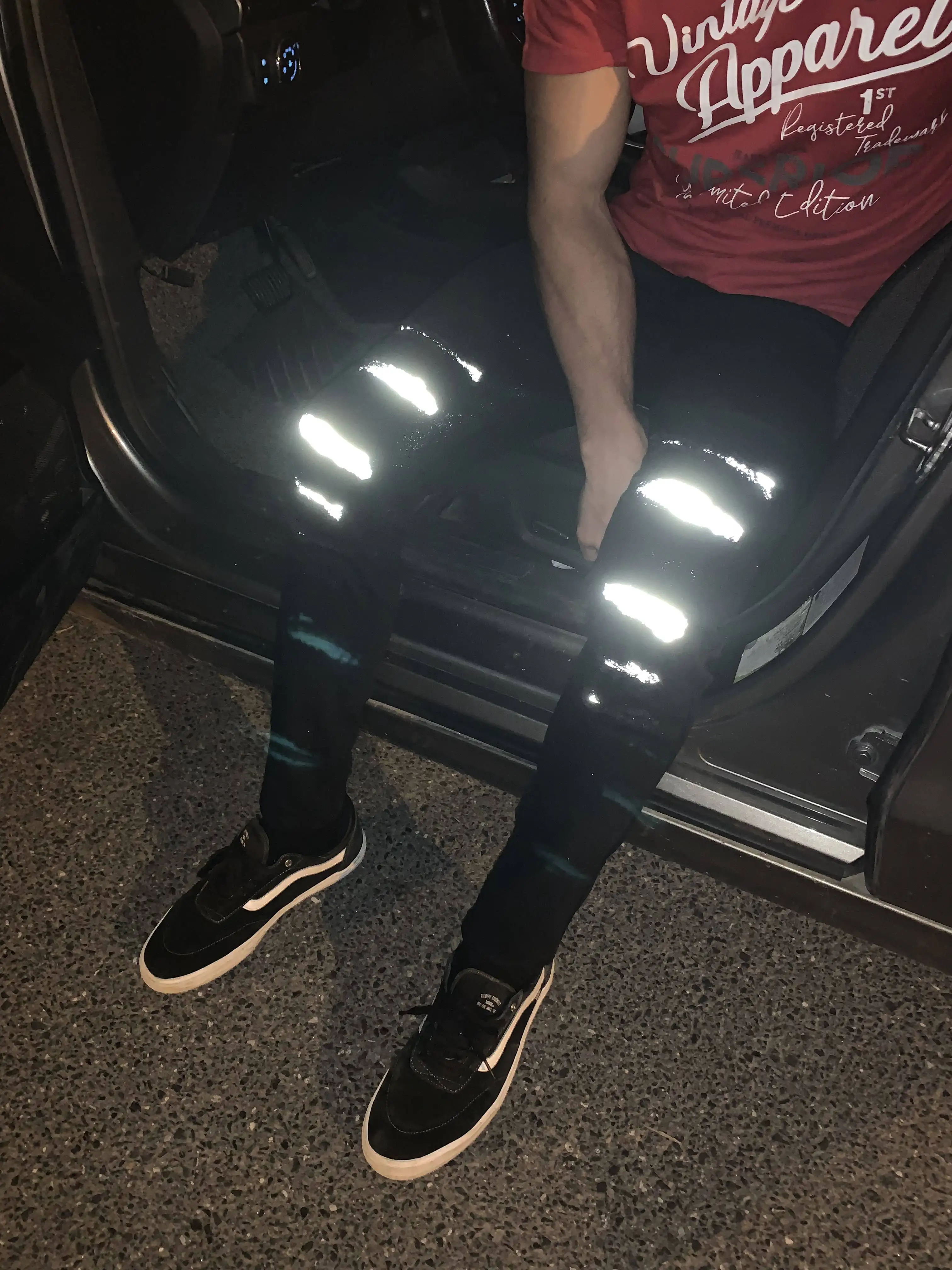 Xintang Manufacture Custom Latest Design European street style men's Jeans reflective stripes casual slim men's pants