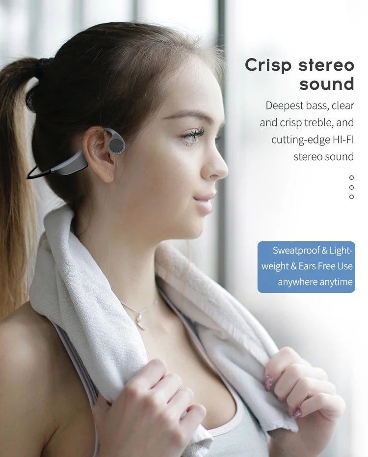 Wholesale type c OEM stereo music earbud open ear waterproof sport wireless bone conduction headset earphone - ANKUX.COM