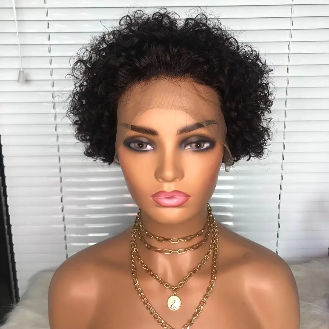 Hot Selling Short Pixie Curly Wig Lace Front Virgin Human Hair Wig For Black Women Pre Plucked With Baby Hair Natural Hair Wigs.jpg