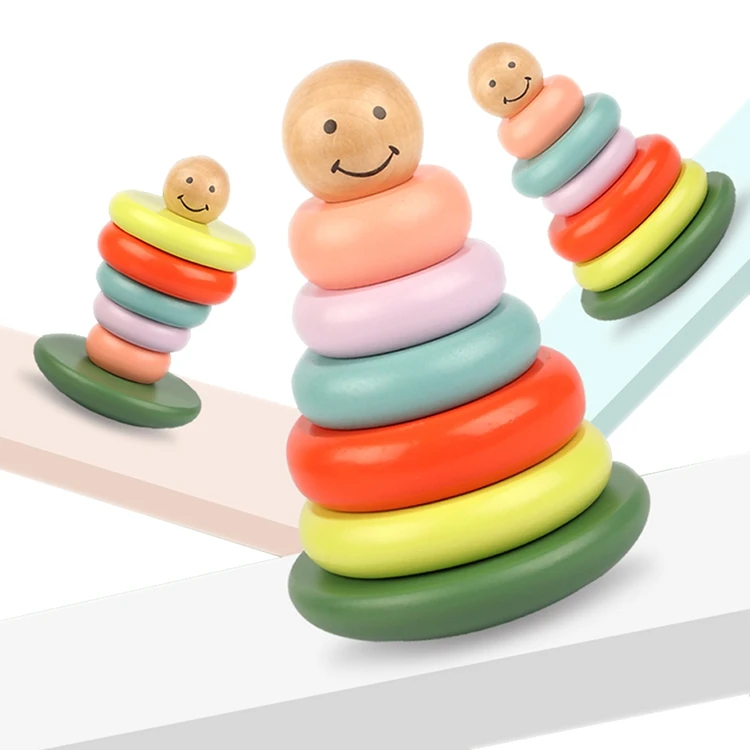 幼儿教育笑脸不倒翁积木积木玩具婴儿儿童益智玩具