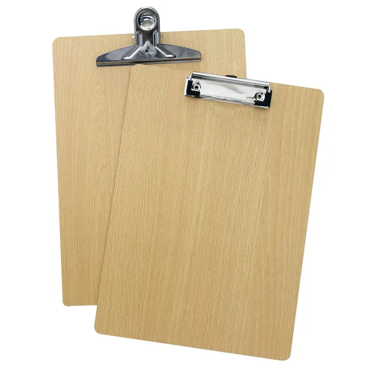 Promotional Cheap Custom Design Natural Color A4 Size Wooden Clip Board