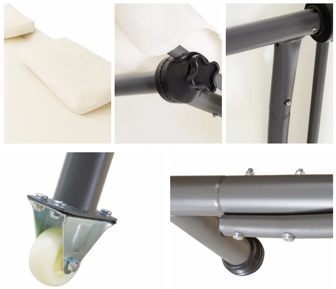 Garden Outdoor Double Portable Durable Steel Stand Chaise Lounge Hammock Sun Bed With Sun Shade