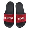 wholesale men pu upper slippers custom white slide sandal with logo, eva injection blank logo sandal slides custom print