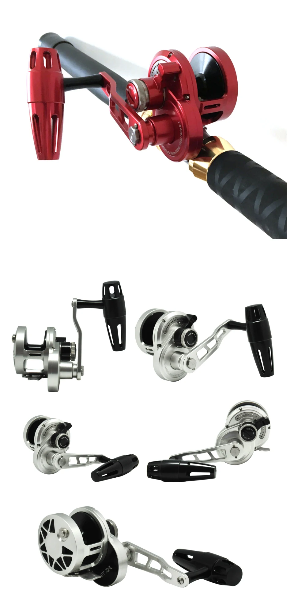 Conventional Reel Slow Pitch Jigging Reel Saltwater 6.01 Speed Metal