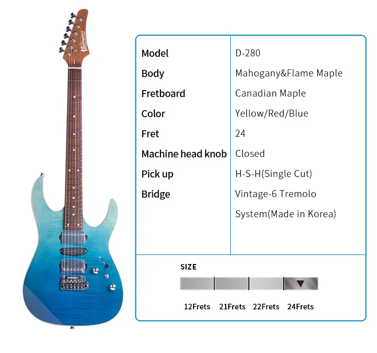 Bullfighter D280 Professional Electric Guitar Made in China Wholesale Factory Price