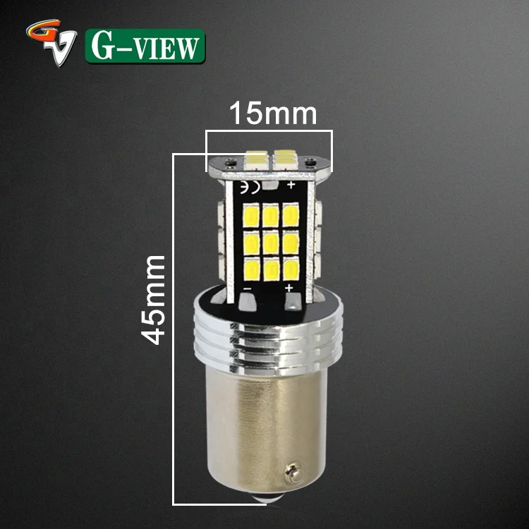 Gview factory auto led lighting ba15s 1156 30smd 3020 s25 led car bulb flash strobe led for tail brake light