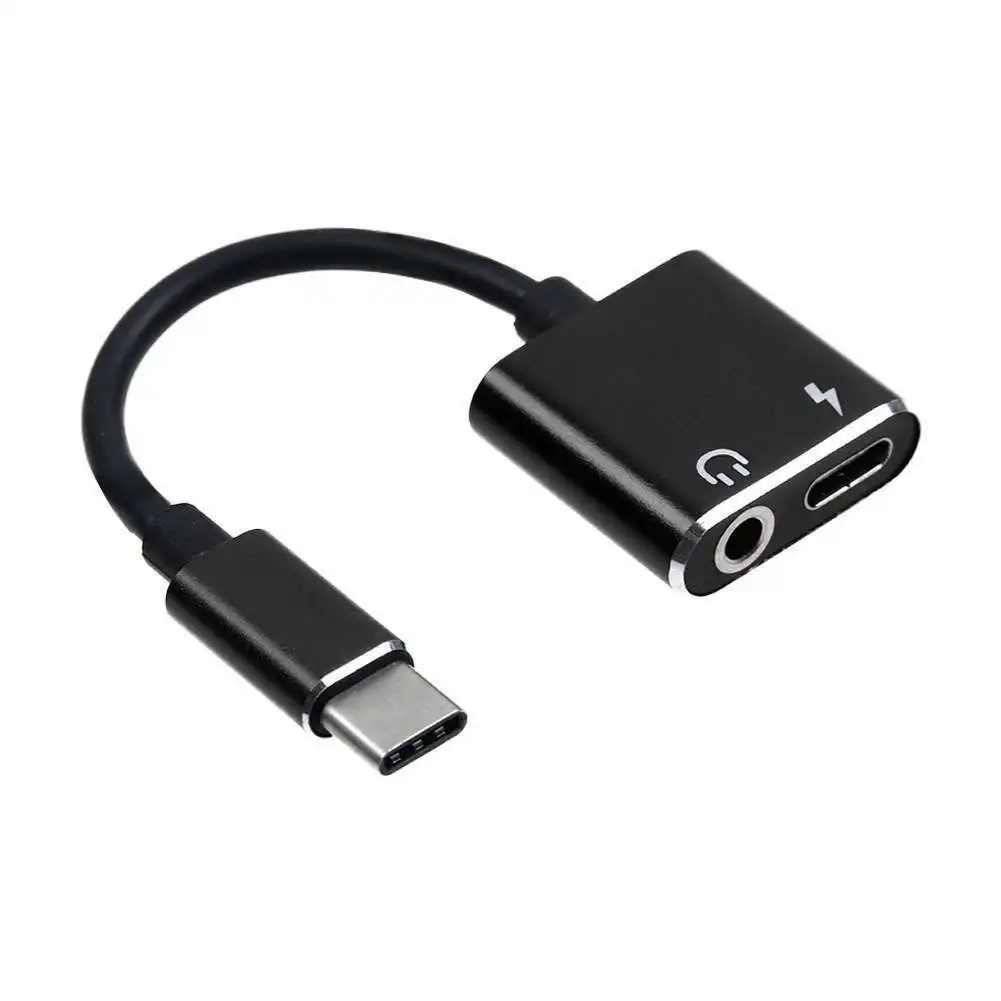 2 en 1 tipo-C a 3,5mm para auriculares Jack Adaptador de Audio AUX cargador de carga de Cable - ANKUX.COM