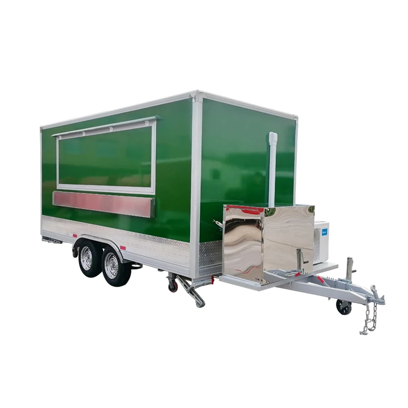 SL-6Z Customized Green Mobile Fast Food Square Trailer Food truck For USA Standard manufacture