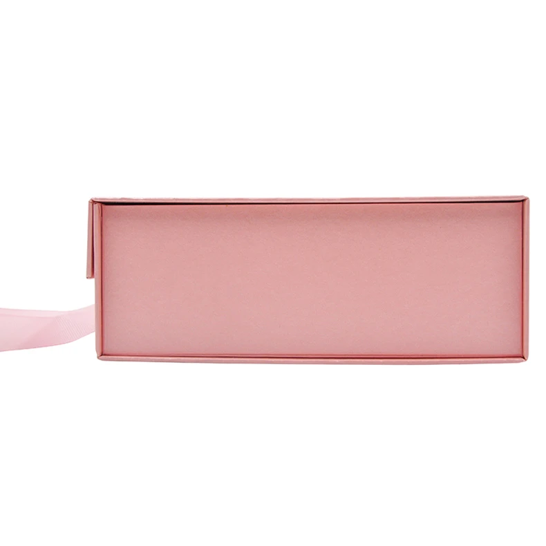 粉色金箔冲压定制徽标纸板围巾连衣裙翻盖顶部丝带磁性封闭礼品盒刚性