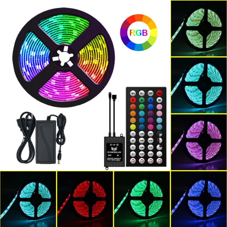 LED Strip Lights RGB LED Color Changing Strip Lights  5050 LED Tape Light with IR Remote Controller Colors for TV