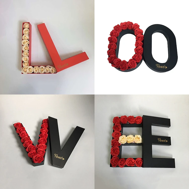 Cardboard Paper Alphabet Shape Boxes / Letter Shaped Gift Box For
