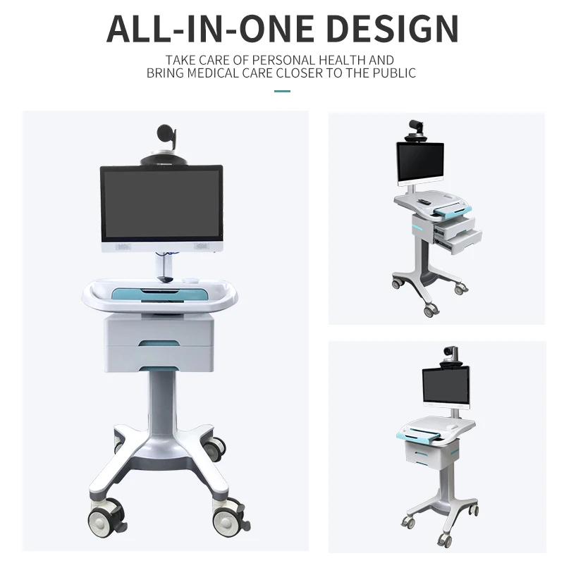 product nurse station equipment device hospital trolley medical laptop tablet mobile computer telemedicine carts-63