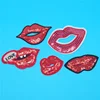 Factory outlet clothes Sexy Red Lip beaded Embroidery Sequin iron on Patches