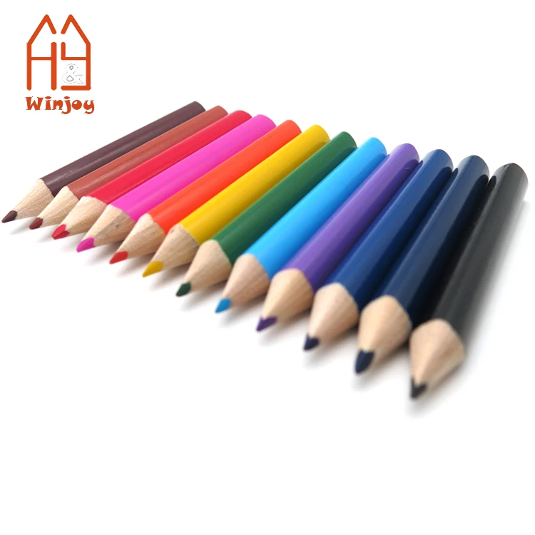 Color Pencils for Kids Pre Sharpened Toddler Coloring Pencils Set With Sharpener 10 Triangle Jumbo Color Pencils for Ages 2-6 Toddlers & Beginners Preschool Short Fat Colored Pencils for Kids 