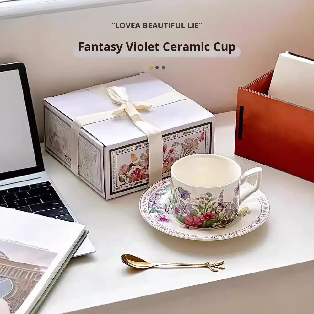 product wholesale violet luxury durable retro ceramic mug gift set modern exquisite souvenir afternoon luxury tea cup-5