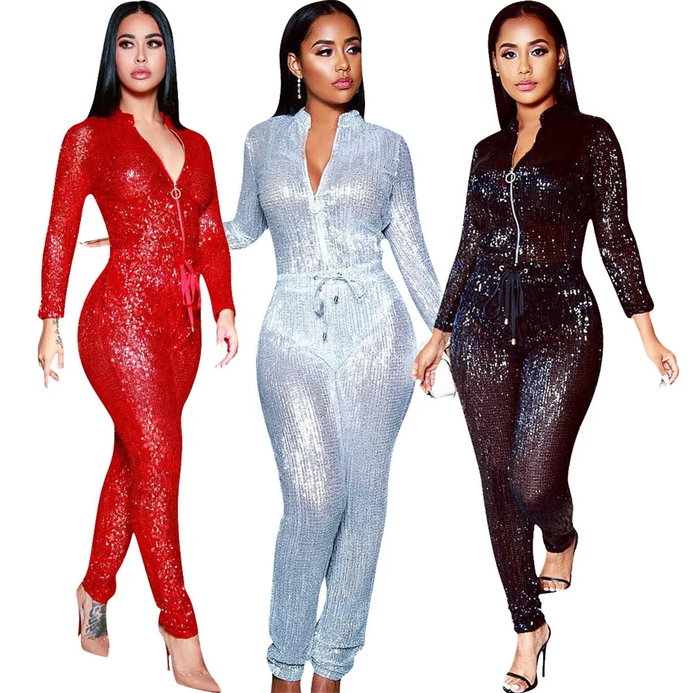 full body sequin jumpsuit