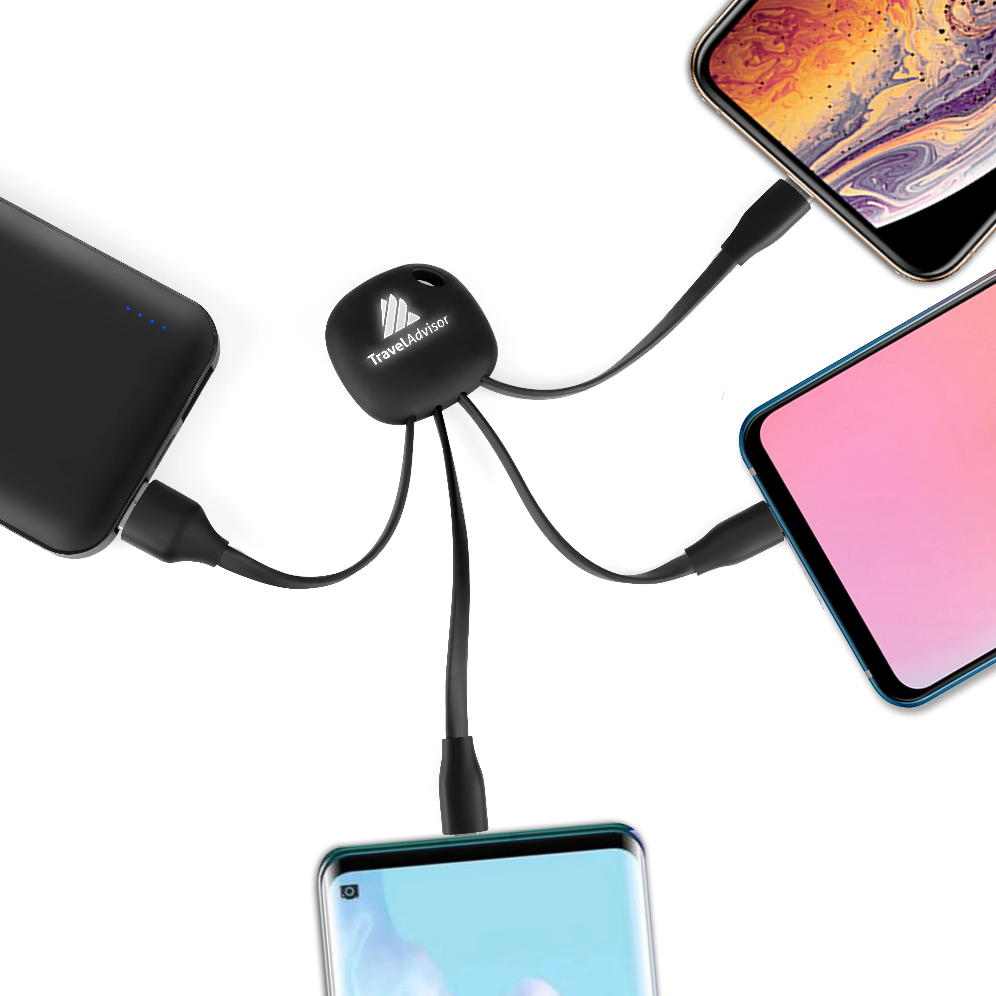 MIABOO 4 in 1 Charging Cable with Light Up Logo, USB Charging cable for All Smartphone, Led Charging Cable with 4 connectors - ANKUX.COM