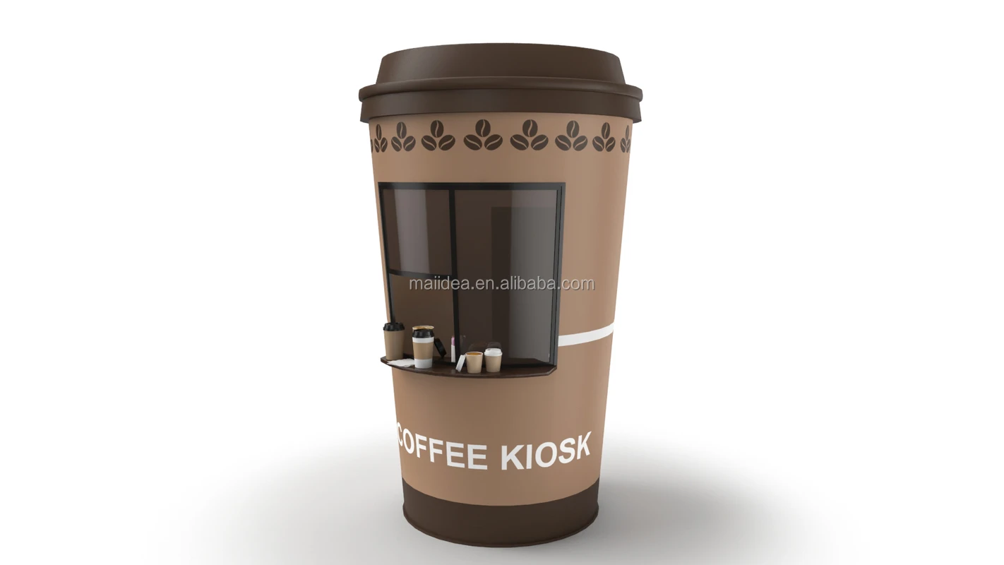 Outdoor Coffee Cup Kiosk Design Special Street Cup Shape Stand