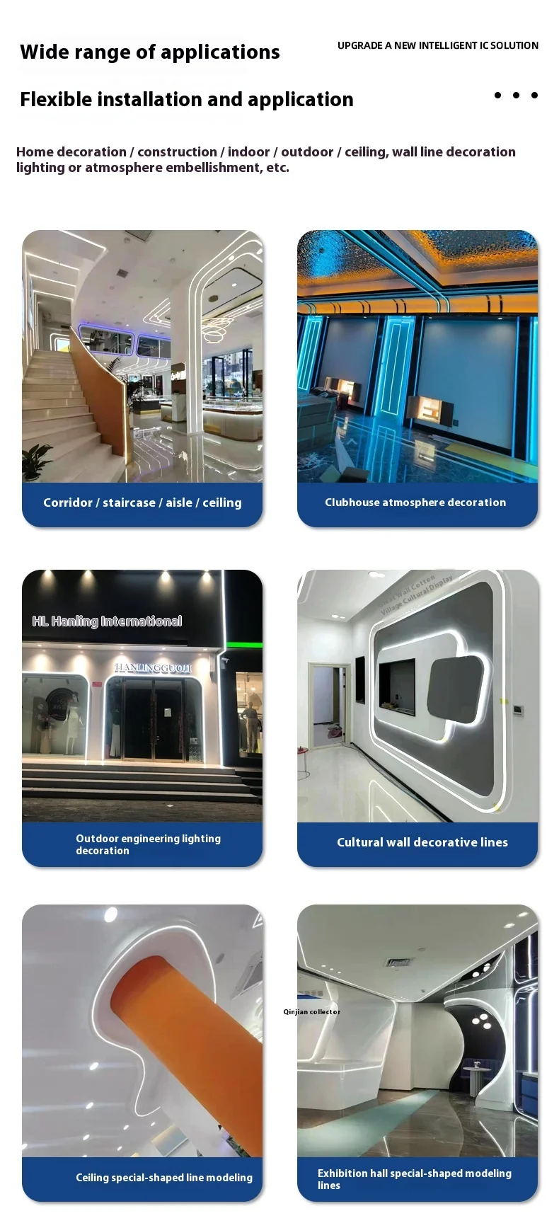 product no drill required flexible led strip light with easy installation ceiling edge linear silicone sleeve profile light-6