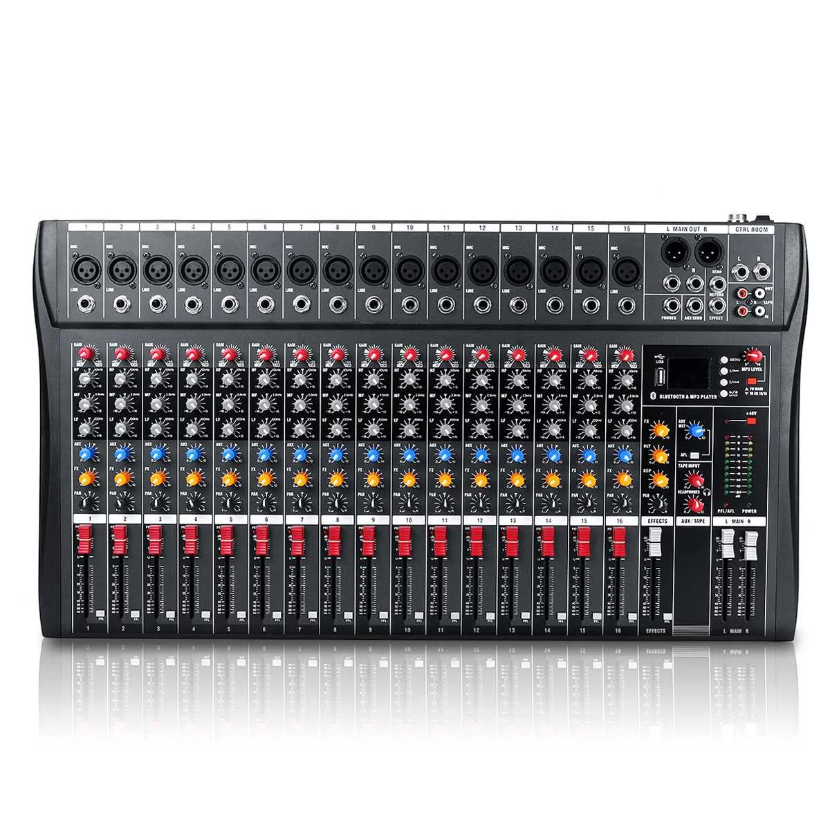 16 Channel Audio Mixer 6 Music Mode Usb Mixing Console Amplifier