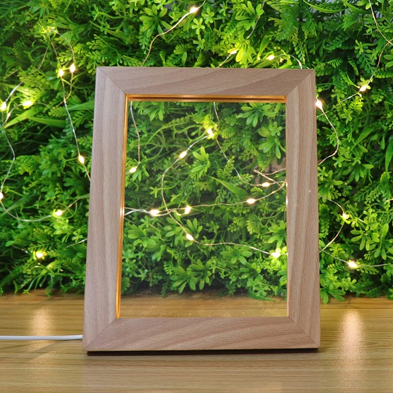 Good Quality Beech Led Light Photo Frame,Photo Frame With Led Light