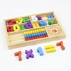 Multi-functional arithmetic learning box children wooden digital blocks