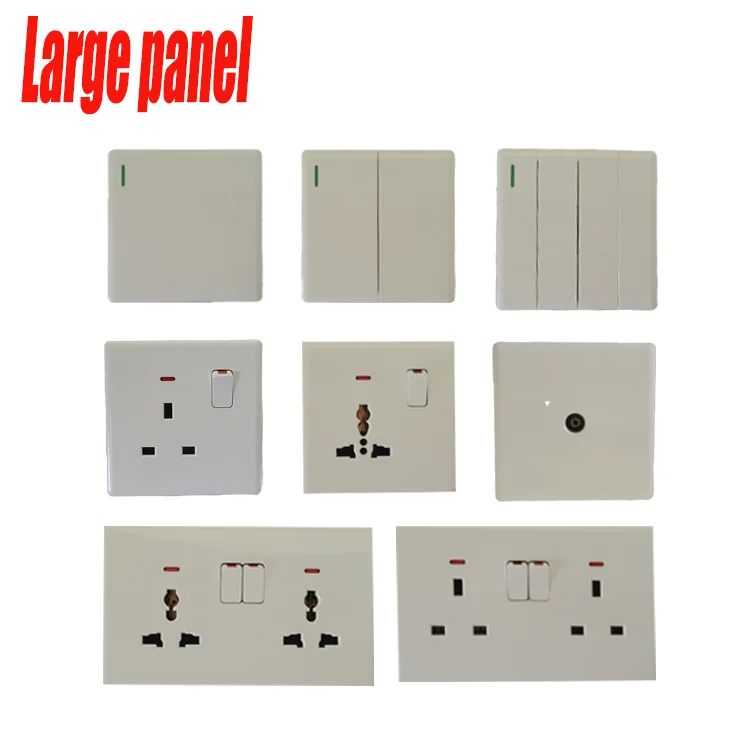 High Quality Pakistan Bangladesh Wall Switch 15A 1 Gang 3 Round Pin Electrical Socket Outlet Power Plug Wall Socket With Switch
